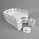 Set tăvițe metalice pentru birou OFFICE 3, OF5A-S3, model 5, alb