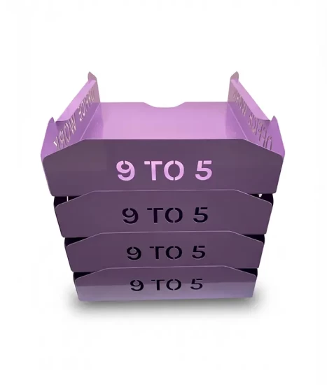 Set tăvițe metalice pentru birou OFFICE 4, OF5V-S4, model 5, violet