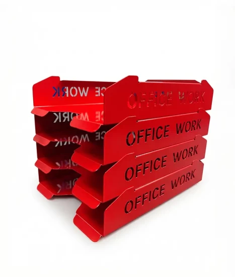 Set tăvițe metalice pentru birou OFFICE 4, OF5R-S4, model 5, roșu