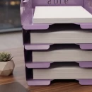 Set tăvițe metalice pentru birou OFFICE 4, OF5V-S4, model 5, violet