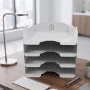 Set tăvițe metalice pentru birou OFFICE 4, OF6A-S4, model 6, alb