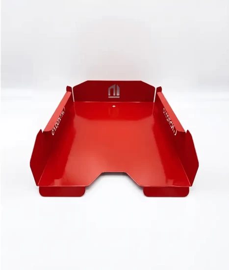 Set tăvițe metalice pentru birou OFFICE 4, OF6R-S4, model 6, roșu