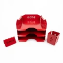Set tăvițe metalice pentru birou OFFICE 3, OF5R-S3, model 5, roșu