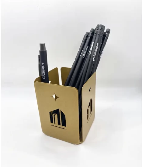 Set tăvițe metalice pentru birou OFFICE 3, OF6G-S3, model 6, gold
