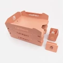 Set tăvițe metalice pentru birou OFFICE 3, OF6P-S3, model 6, pink