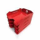 Set tăvițe metalice pentru birou OFFICE 4, OF6R-S4, model 6, roșu