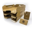 Set tăvițe metalice pentru birou OFFICE 3, OF6G-S3, model 6, gold