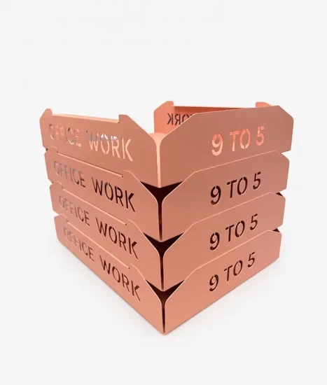 Set tăvițe metalice pentru birou OFFICE 4, OF5P-S4, model 5, pink