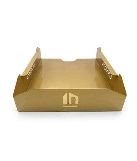 Set tăvițe metalice pentru birou OFFICE 3, OF6G-S3, model 6, gold