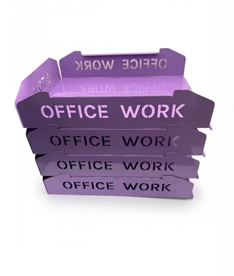 Set tăvițe metalice pentru birou OFFICE 4, OF5V-S4, model 5, violet