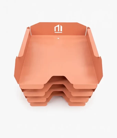 Set tăvițe metalice pentru birou OFFICE 4, OF6P-S4, model 6, pink