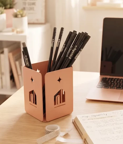 Set tăvițe metalice pentru birou OFFICE 3, OF6P-S3, model 6, pink