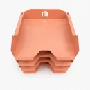 Set tăvițe metalice pentru birou OFFICE 4, OF6P-S4, model 6, pink