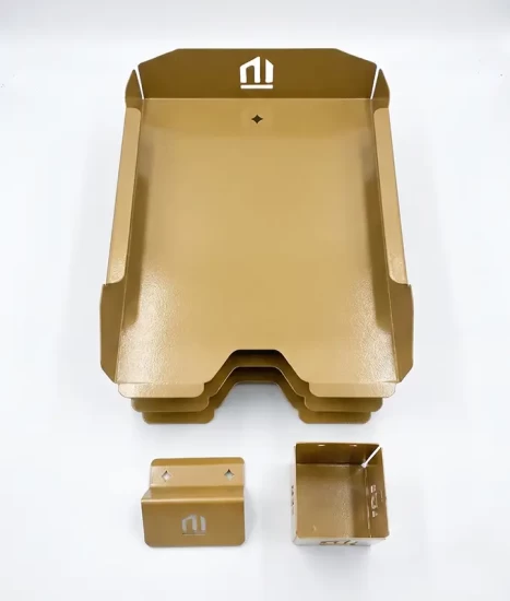 Set tăvițe metalice pentru birou OFFICE 3, OF6G-S3, model 6, gold