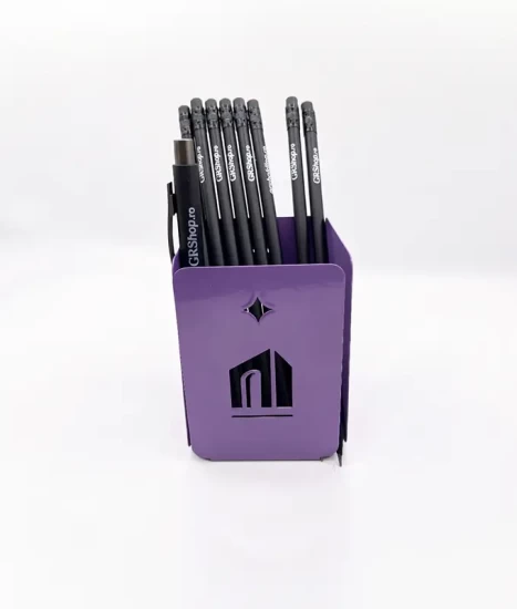 Set tăvițe metalice pentru birou OFFICE 3, OF6V-S3, model 6, violet
