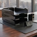 Set tăvițe metalice pentru birou OFFICE 3, OF6N-S3, model 6, negru