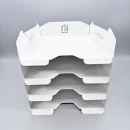 Set tăvițe metalice pentru birou OFFICE 4, OF6A-S4, model 6, alb