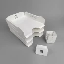 Set tăvițe metalice pentru birou OFFICE 3, OF6A-S3, model 6, alb