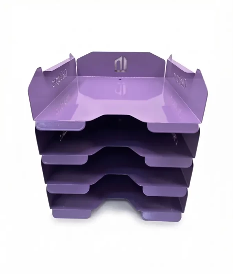 Set tăvițe metalice pentru birou OFFICE 4, OF6V-S4, model 6, violet