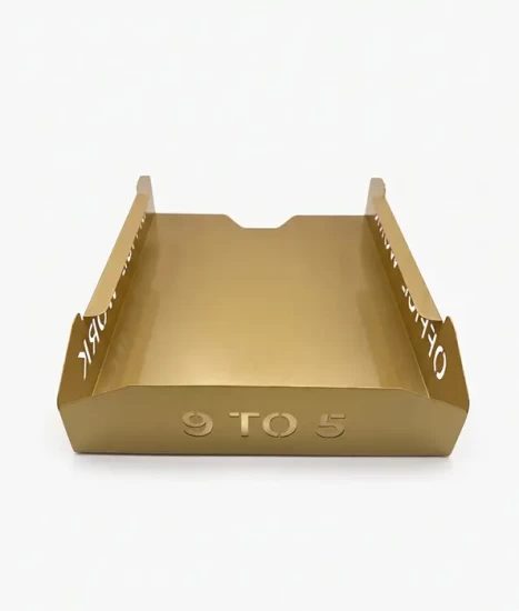 Set tăvițe metalice pentru birou OFFICE 3, OF5G-S3, model 5, gold