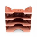 Set tăvițe metalice pentru birou OFFICE 4, OF5P-S4, model 5, pink