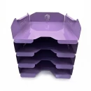 Set tăvițe metalice pentru birou OFFICE 4, OF6V-S4, model 6, violet