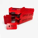 Set tăvițe metalice pentru birou OFFICE 3, OF5R-S3, model 5, roșu