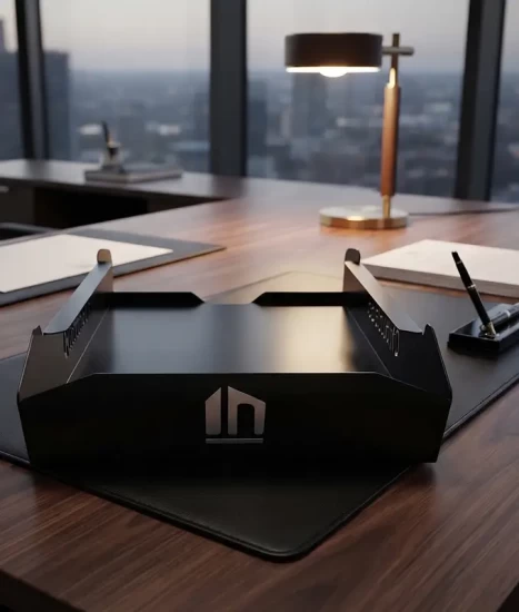 Set tăvițe metalice pentru birou OFFICE 3, OF6N-S3, model 6, negru