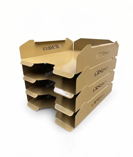 Set tăvițe metalice pentru birou OFFICE 4, OF6G-S4, model 6, gold