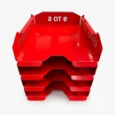 Set tăvițe metalice pentru birou OFFICE 4, OF5R-S4, model 5, roșu