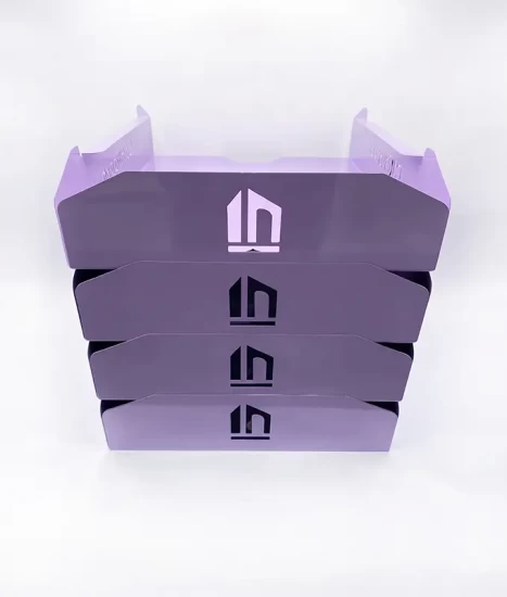 Set tăvițe metalice pentru birou OFFICE 4, OF6V-S4, model 6, violet