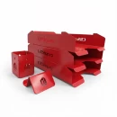 Set tăvițe metalice pentru birou OFFICE 3, OF6R-S3, model 6, roșu