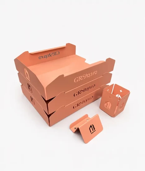 Set tăvițe metalice pentru birou OFFICE 3, OF6P-S3, model 6, pink