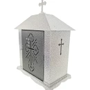 Ușă pentru felinarul metalic pentru cimitir F5, U1G-F5, vopsită electrostatic gri