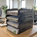Set tăvițe metalice pentru birou OFFICE 4, OF5N-S4, model 5, negru