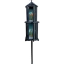 Felinar metalic pentru cimitir, GRS F7N, vopsit electrostatic negru, cu picior