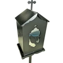 Felinar metalic pentru cimitir, GRS F6N, vopsit electrostatic negru, cu picior