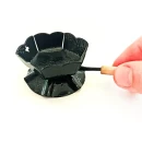 Cățuie din metal cu mâner din lemn pentru ars tămâie, GRS-K2N, negru, 62mm