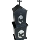 Felinar metalic pentru cimitir, GRS F7N, vopsit electrostatic negru, cu picior