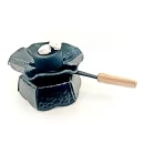 Cățuie din metal cu mâner din lemn pentru ars tămâie, GRS-K2N, negru, 62mm