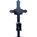 Cruce Metalică Cimitir cu felinar, GRS-CR3 – 150x62 cm, vopsită electrostatic