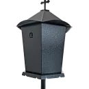 Felinar metalic pentru cimitir, GRS F3N, vopsit electrostatic negru, cu picior
