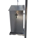 Cruce metalică cimitir cu felinar, GRS-CR4 – 182x75 cm, vopsită electrostatic