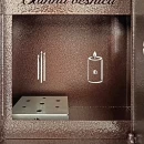 Felinar metalic pentru cimitir, GRS F5U1M cu ușă, vopsit electrostatic maro, fără picior