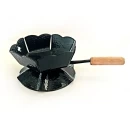 Cățuie din metal cu mâner din lemn pentru ars tămâie, GRS-K2N, negru, 62mm