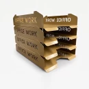 Set tăvițe metalice pentru birou OFFICE 4, OF5G-S4, model 5, gold