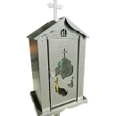 Felinar metalic pentru cimitir, GRS F6G, vopsit electrostatic gri, cu picior