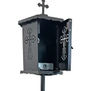 Felinar metalic pentru cimitir, GRS F8N, vopsit electrostatic negru