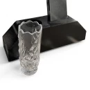 Bază metalică decorativă pentru cruce cimitir cu felinar GRS-BZCR3, 40x12 cm, neagră