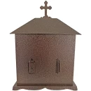 Felinar metalic pentru cimitir, GRS F5U1M cu ușă, vopsit electrostatic maro, fără picior